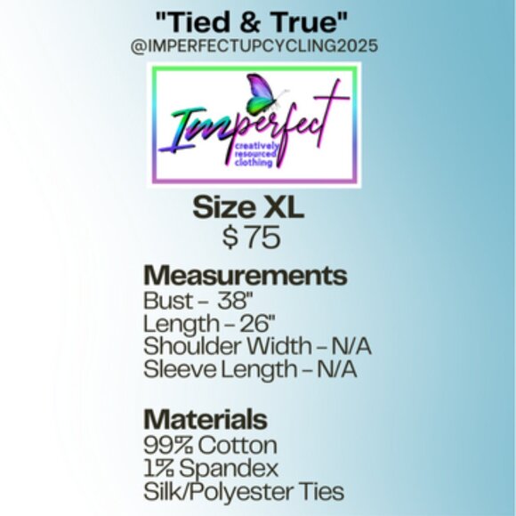 Upcycled denim vest with ombre neckties - Picture 2 of 2